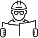 Glasses, plans, Architecture, Working, people, worker Black icon