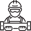 buildings, Constructions, Pipes, helmet, Glasses, worker Black icon