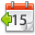 Calendar, Back, prev, previous, Schedule, date, Left, Backward OrangeRed icon