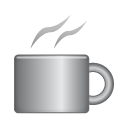 Coffee, food Silver icon