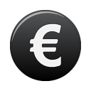coin, Cash, Euro, Money, Currency, Black DarkSlateGray icon
