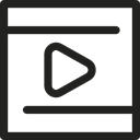 technology, video player, film, Multimedia Player, movie, video play, Multimedia Option Black icon