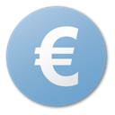 Currency, Euro, Blue, Cash, coin, Money SkyBlue icon