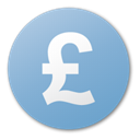 Blue, coin, Money, Cash, Currency, pound SkyBlue icon