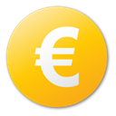 Euro, Cash, Currency, Money, yellow, coin Gold icon