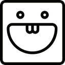 Teeth, smile, square, smiley, Gestures, happy Black icon