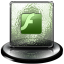 Flash, Classic, green Black icon