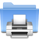 Folder, printer, Print CornflowerBlue icon