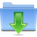Folder, Downloads CornflowerBlue icon