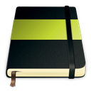 green, Journal, Moleskine, Notebook Black icon