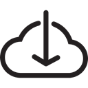 Downloading, Clouds, down arrow, technology, Cloud storage, Cloud computing Black icon