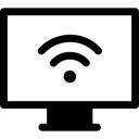Tv, Wifi Signal, Wireless Connectivity, screen, monitor, internet, technology Black icon