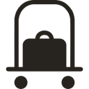 hotel, suitcase, luggage, Briefcase, baggage Black icon