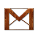 Logo, gmail, wood Black icon