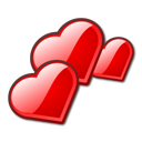 Hearts, love, valentine, Amor Red icon