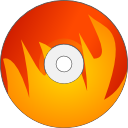 fire, Disk, Cdwriter, save, unmount, disc, Burn OrangeRed icon