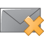 mail, Message, Letter, Del, delete, envelop, Email, remove DarkGray icon