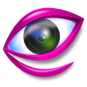 watch, Eye, gwenview, view MediumVioletRed icon