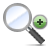 Magnifier, Zoom in, Enlarge, In, magnifying class, zoom DarkGray icon