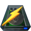 save, Disk, Kdisknav, disc, power, lightning DarkSlateGray icon