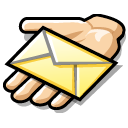 envelop, Email, share, Message, Letter, Hand, mail Black icon