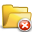 Folder, Del, open, delete, remove Goldenrod icon