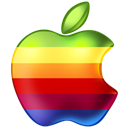 Apple, Rainbow Black icon