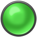 green on, button, green LimeGreen icon