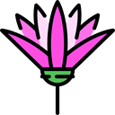 Botanical, garden, nature, blossom, Flower, lotus Black icon
