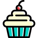 Dessert, cupcake, muffin, food, sweet, Bakery, baked Black icon