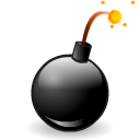 Bomb, hot Black icon
