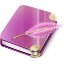 Notebook, Girl PaleVioletRed icon