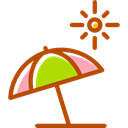 Holidays, Beach, summer, vacations, Sun Umbrella Black icon