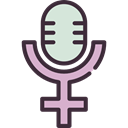 sign, venus, signs, Microphone, Gender, Girl, woman, Femenine, Female, Womens Voice, symbol, feminism Black icon