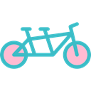 Tandem, romantic, Bicycle, sport, transport Black icon