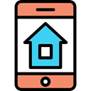 mobile phone, buildings, technology, Smart Home, Home Automation, smartphone, cellphone Black icon