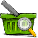Basket, search OliveDrab icon