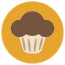 Bakery, Cakes, cake, food, baked, Desserts, muffin Goldenrod icon