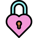 wedding, Lock, lover, locked, Heart Shape, Tools And Utensils, Heart Shaped, Block, shapes Black icon