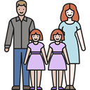 people, Daughters, love, twins, mother, Parents, Family, father Black icon