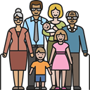 woman, Grandparents, Family, mother, Man, father, people, love, Elderly, Grandsons Black icon