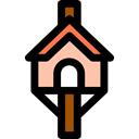 Construction, Tree house, Home, residential, buildings, property, real estate Black icon