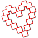 cube, Heart Black icon