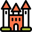 Castle, buildings, real estate, Construction, residential, medieval, Home, property Black icon