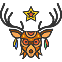 mammal, wildlife, head, Animals, deer, tribal, Indigenous DarkSlateGray icon
