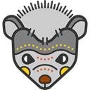 hedgehog, head, mammal, wildlife, tribal, Indigenous, Animals LightGray icon