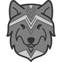 wolf, tribal, wildlife, mammal, head, Indigenous, Animals Gray icon