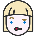Girl, faces, Incomprehension, emoticons, Heads, feelings, people LavenderBlush icon