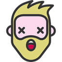 Heads, wonder, Facial Hair, hipster, feelings, people, faces, emoticons, Beard DarkSlateGray icon
