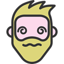 Beard, people, Facial Hair, hipster, emoticons, Heads, feelings, Confused, faces DarkSlateGray icon